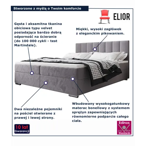 Zdjęcie Łóżko kontynentalne różowe 5 rozmiarów Zavire | Edinos.pl