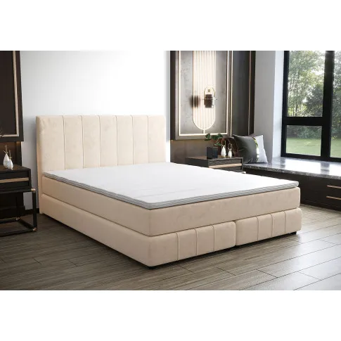 Wizualizacja wnętrza z beżowym łóżkiem kontynentalnym Ardenis