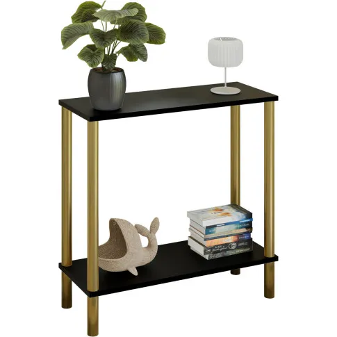 Czarna konsola na złotych nogach  Keto 3X