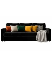 Czarna welurowa sofa rozkładana - Vilmira w sklepie Edinos.pl