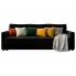 Czarna welurowa sofa rozkładana - Vilmira