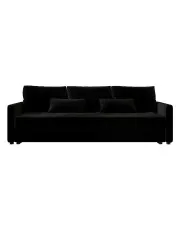 Czarna welurowa sofa rozkładana - Vilmira w sklepie Edinos.pl