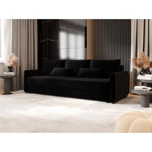 Wizualizacja wnętrza z czarną sofą Vilmira