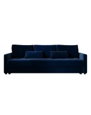 Granatowa welurowa sofa rozkładana - Vilmira w sklepie Edinos.pl