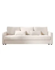 Kremowa welurowa sofa tapicerowana - Vilmira w sklepie Edinos.pl