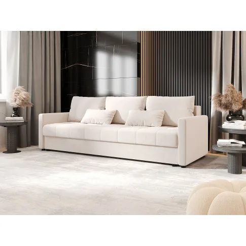 Kremowa welurowa sofa Vilmira