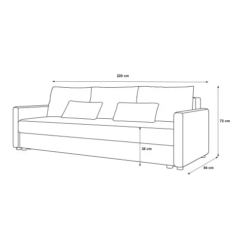 Wymiary tapicerowanej sofy Vilmira