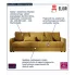 Musztardowa tapicerowana welurem sofa Vilmira