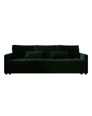 Ciemnozielona welurowa sofa rozkładana z pojemnikiem - Vilmira w sklepie Edinos.pl