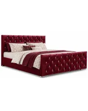 Czerwone pikowane łóżko w stylu glamour 3 rozmiary - Valmiro w sklepie Edinos.pl