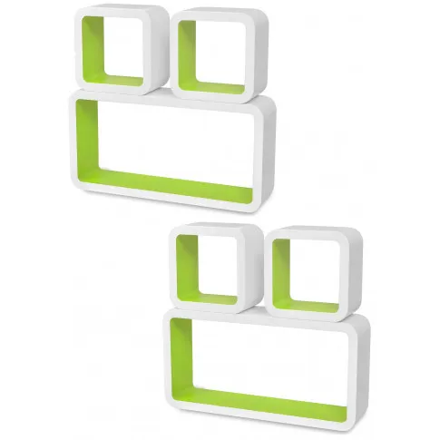 Zestaw biało-zielonych półek ściennych Lara 3x