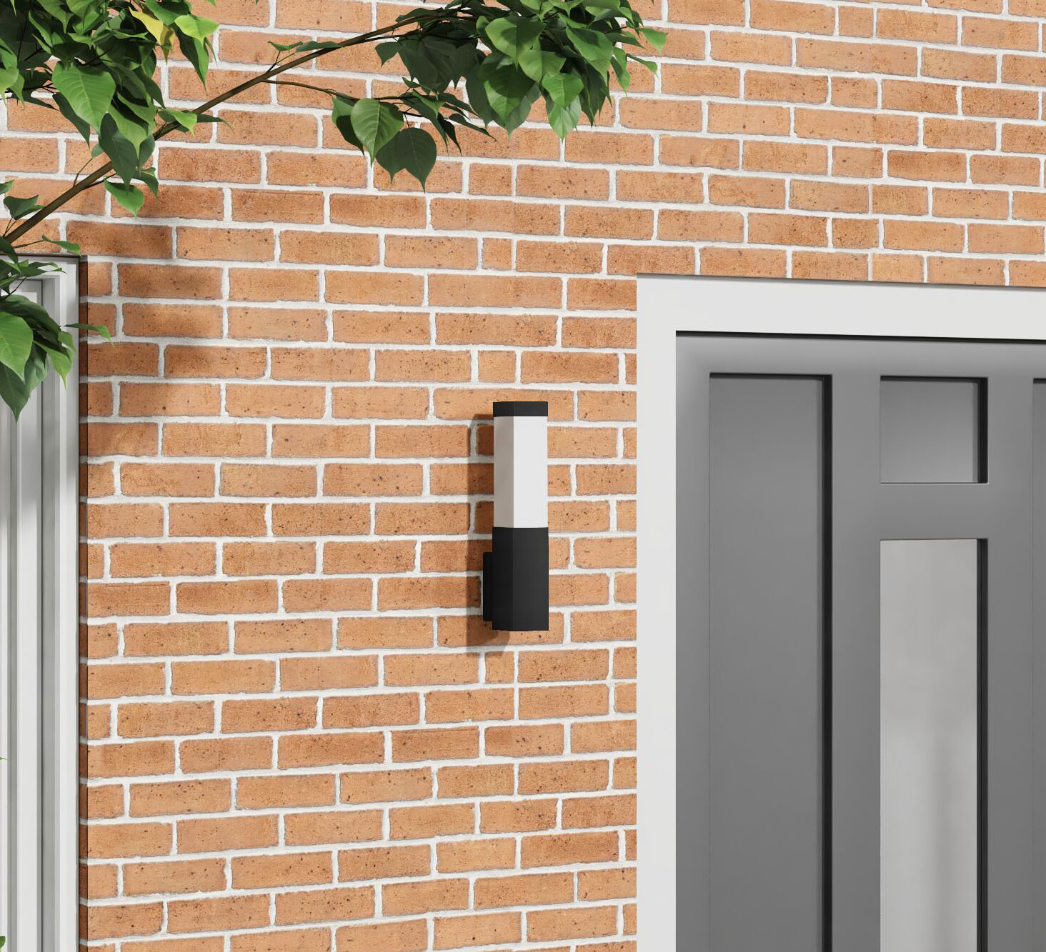 Elewacja z wykorzystaniem czarnego kinkietu F001-Feliro