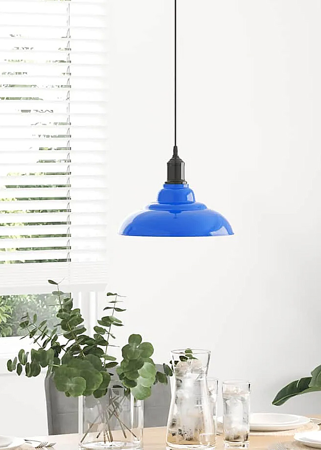 Niebieska lampa wisząca