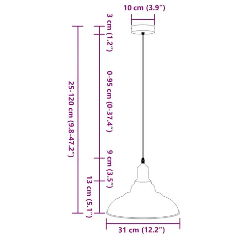 Wymiary lampy wiszącej