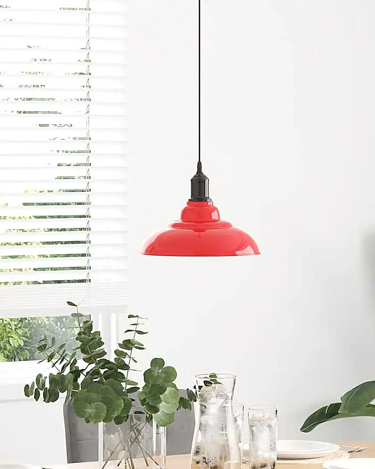 czerwona lampa wisząca