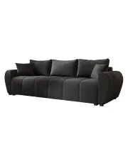 Ciemnoszara welurowa sofa rozkładana - Morvani w sklepie Edinos.pl