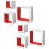 Zestaw biało-czerwonych półek ściennych Luca 3X