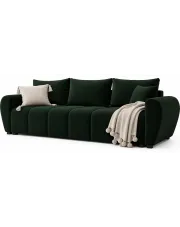 Ciemnozielona rozkładana welurowa sofa  - Morvani w sklepie Edinos.pl