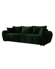 Ciemnozielona rozkładana welurowa sofa  - Morvani w sklepie Edinos.pl