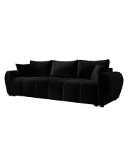 Czarna welurowa nowoczesna sofa rozkładana  - Morvani w sklepie Edinos.pl