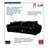 Czarna nowoczesna sofa Morvani