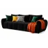 Czarna welurowa nowoczesna sofa rozkładana  - Morvani