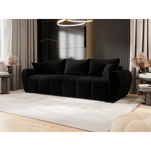 Wizualizacja wnętrza z czarną sofa Morvani