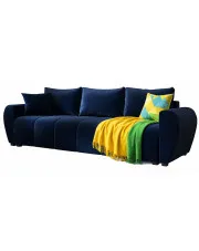 Granatowa nowoczesna kanapa rozkładana z pojemnikiem - Morvani w sklepie Edinos.pl