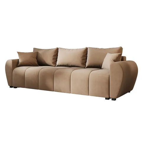 Jasnobrązowa sofa welurowa Morvani