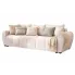 Kremowa sofa tapicerowana z pojemnikiem na pościel - Morvani
