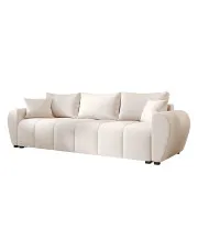 Kremowa sofa tapicerowana z pojemnikiem na pościel - Morvani w sklepie Edinos.pl