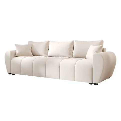 Kremowa welurowa sofa Morvani