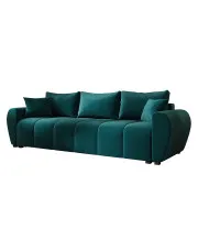 Welurowa sofa rozkładana w kolorze morskim - Morvani w sklepie Edinos.pl