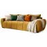 Musztardowa sofa welurowa z pojemnikiem - Morvani