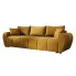Musztardowa sofa welurowa z pojemnikiem - Morvani