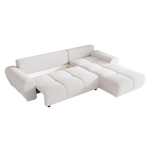 Biały narożnik z pojemnikiem na pościel Lavenzo