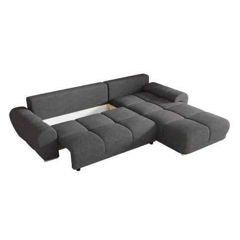 Ciemnoszary rozkładany narożnik z funkcją spania Lavenzo