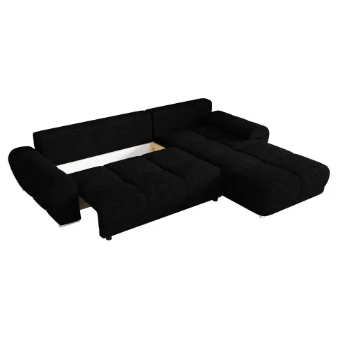 Czarny narożnik z funkcją spania Lavenzo