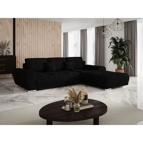 Wizualizacja wnętrza z czarnym narożnikiem Lavenzo 