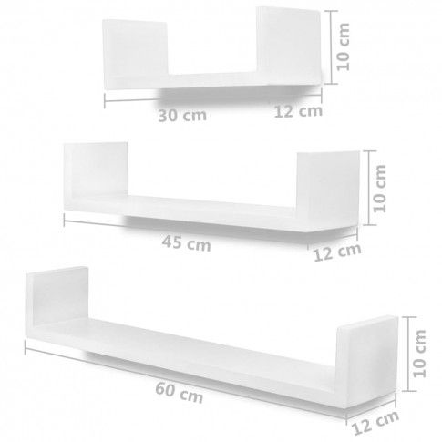 Szczegółowe zdjęcie nr 5 produktu Zestaw modułowych półek ściennych Baffic 4X - biały