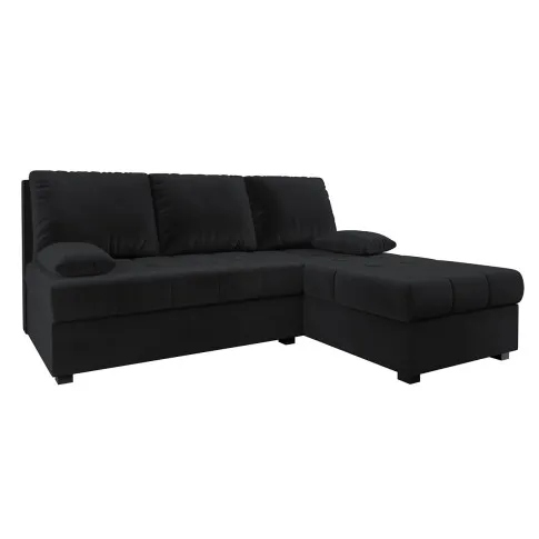 Czarny narożnik welurowy Montiero