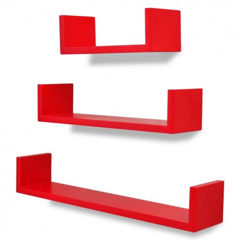 Szczegółowe zdjęcie nr 4 produktu Zestaw funkcjonalnych półek ściennych Baffic 4X - czerwony