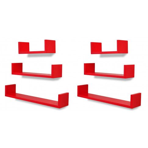 Zdjęcie produktu Zestaw funkcjonalnych półek ściennych Baffic 4X - czerwony.