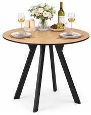 Okrągły stół rozkładany z czarnymi nogami - Olio w sklepie Edinos.pl