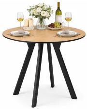 Okrągły stół rozkładany z czarnymi nogami - Olio w sklepie Edinos.pl