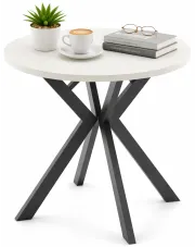 Okrągły kaszmirowy stół rozkładany z czarnymi nogami - Jutoli w sklepie Edinos.pl