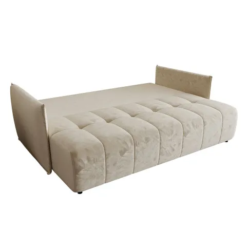 Beżowa sofa tapicerowana welurem Meralio