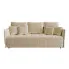 Beżowa rozkładana sofa welurowa - Meralio 3X
