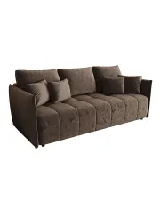 Brązowa welurowa sofa do poczekalni rozkładana - Meralio 3X w sklepie Edinos.pl