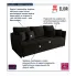 Czarna welurowa sofa z pojemnikiem Meralio 